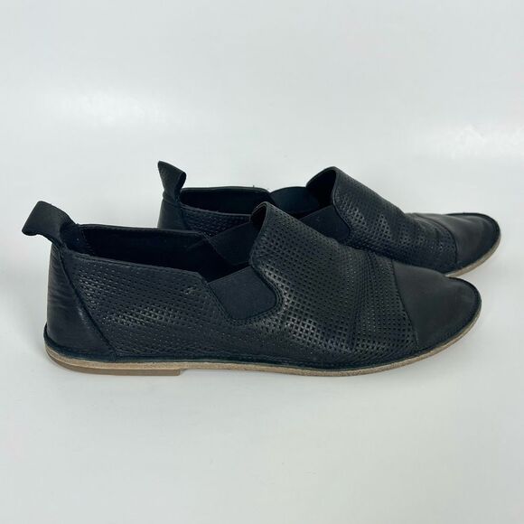 Vince Leather Black Loafer Flats - Picture 2 of 8